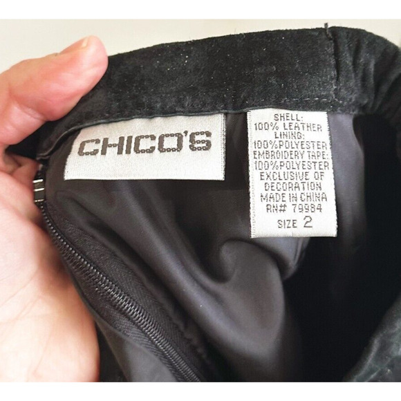 Chicos Womens Suede Maxi Skirt Size 2/Large/12 Embellished Boho Hippie Beaded - Picture 9 of 10